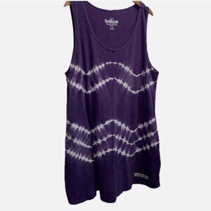 Sunshine Raised Dress L/XL Purple Tie Dye 100% Cotton Beach Girl